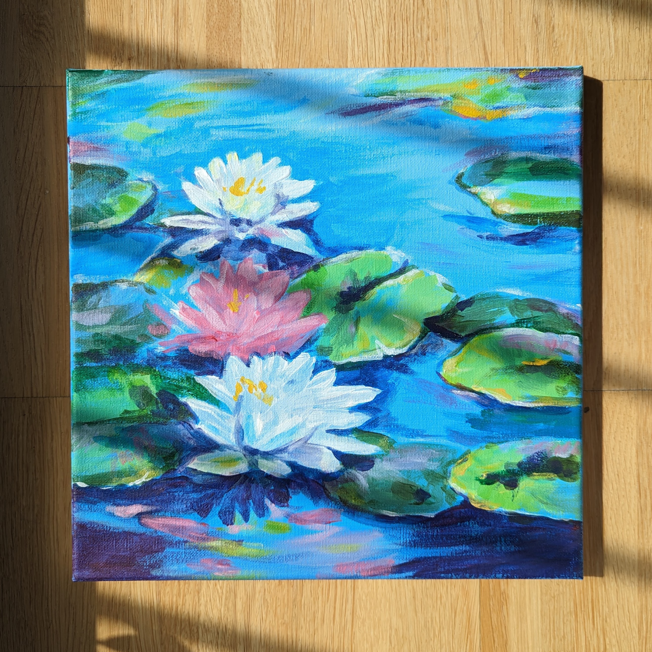Waterlilies — gouache original by Laura Riondet, photo 1 of 3
